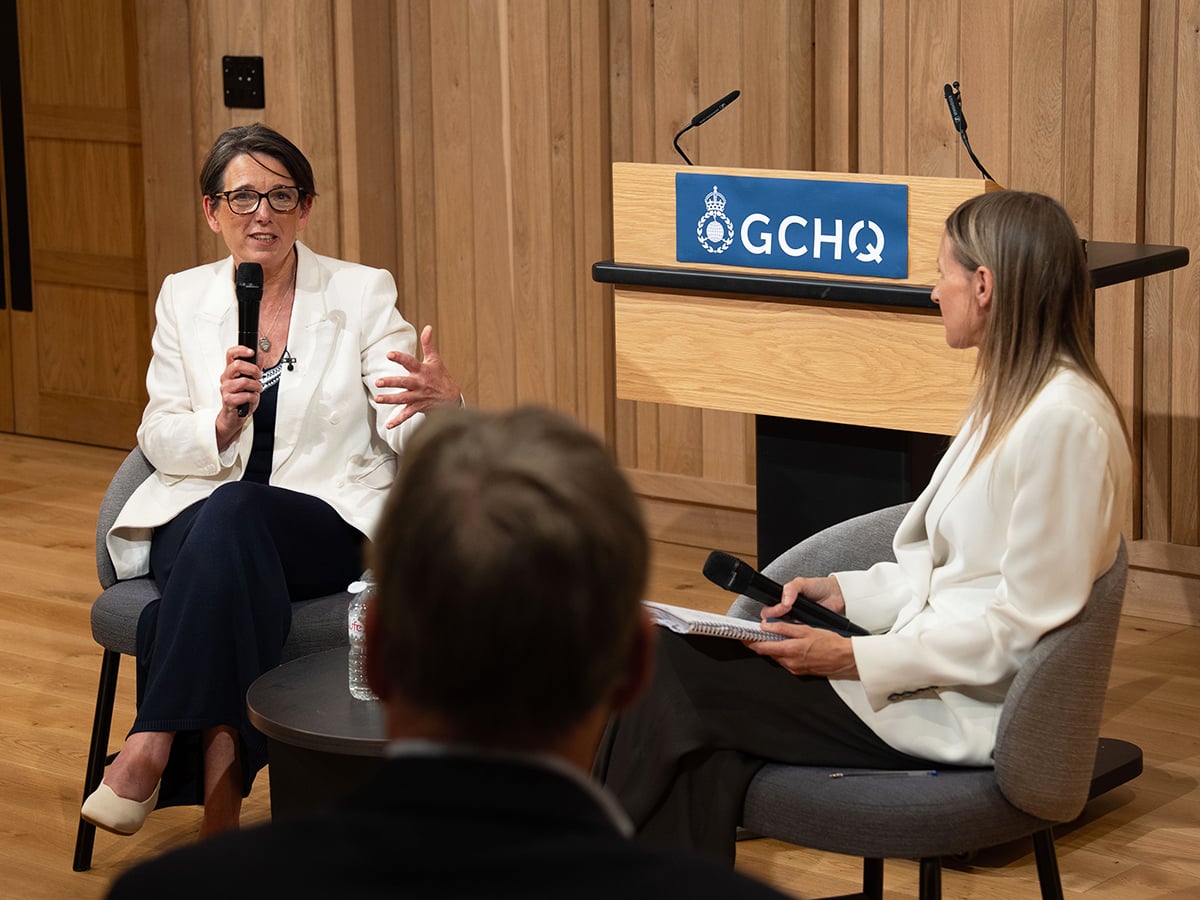 Director GCHQ in a fireside Q&A with Sky News Defence Editor Deborah Haynes