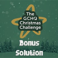 The GCHQ Christmas Challenge logo with the words 'Bonus Solution' underneath