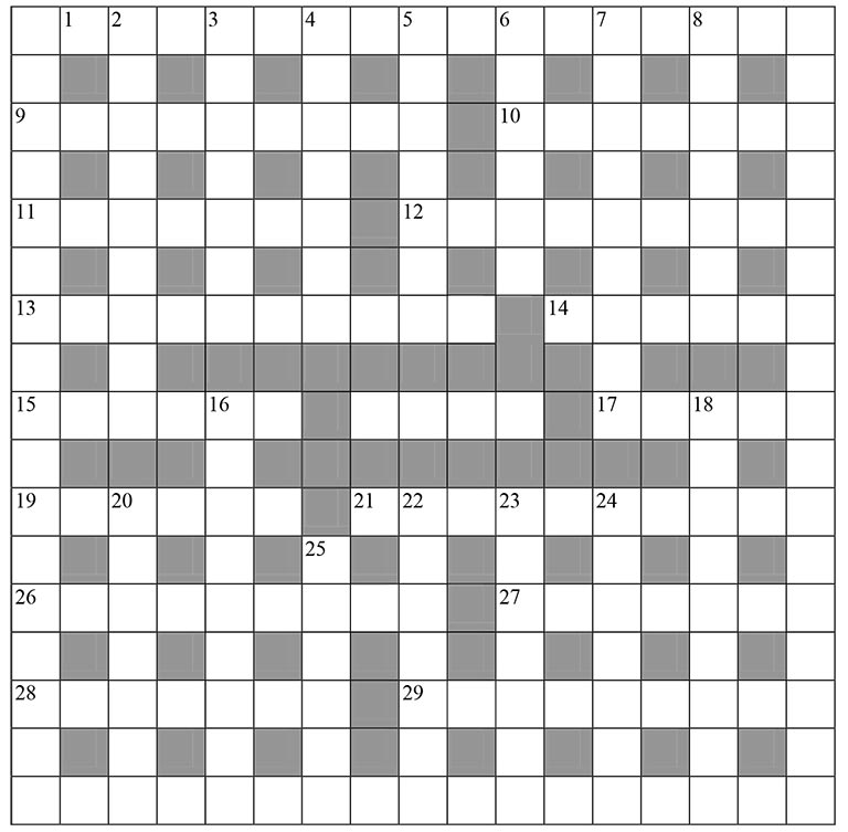 A very cryptic crossword grid