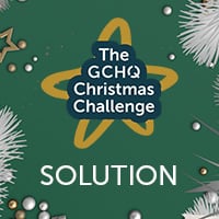 The GCHQ Christmas Challenge icon with the word 'Solution' underneath