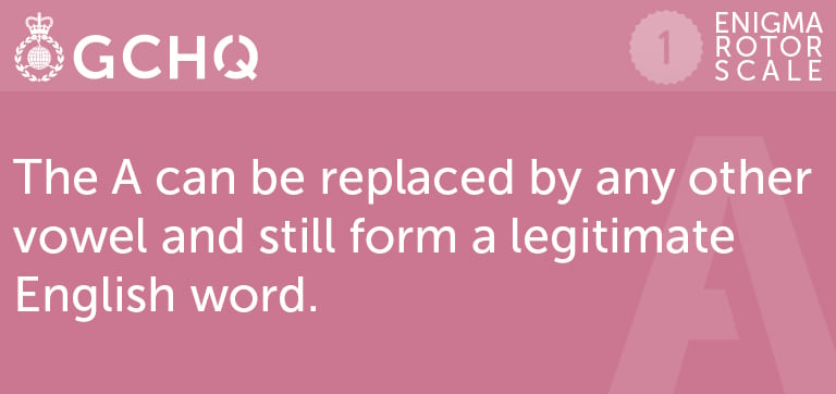 The A can be replaced by any other vowel and still form a legitimate English word.