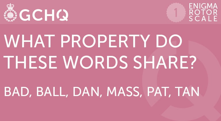 What property do these words share? Bad, ball, dan, mass, pat, tan