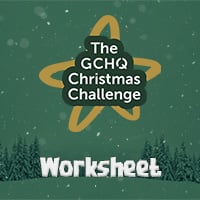 The GCHQ Christmas Challenge logo with the word 'Worksheet' underneath