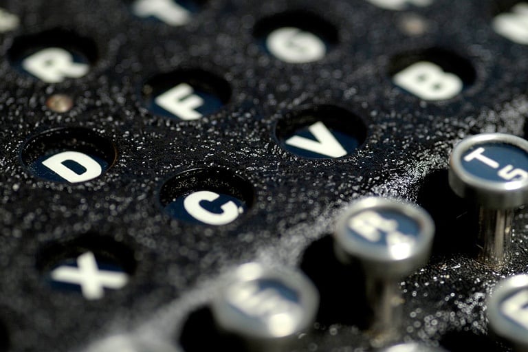A close up of Enigma keys