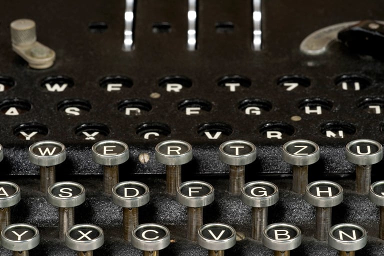 The keys of the Enigma and a lightboard