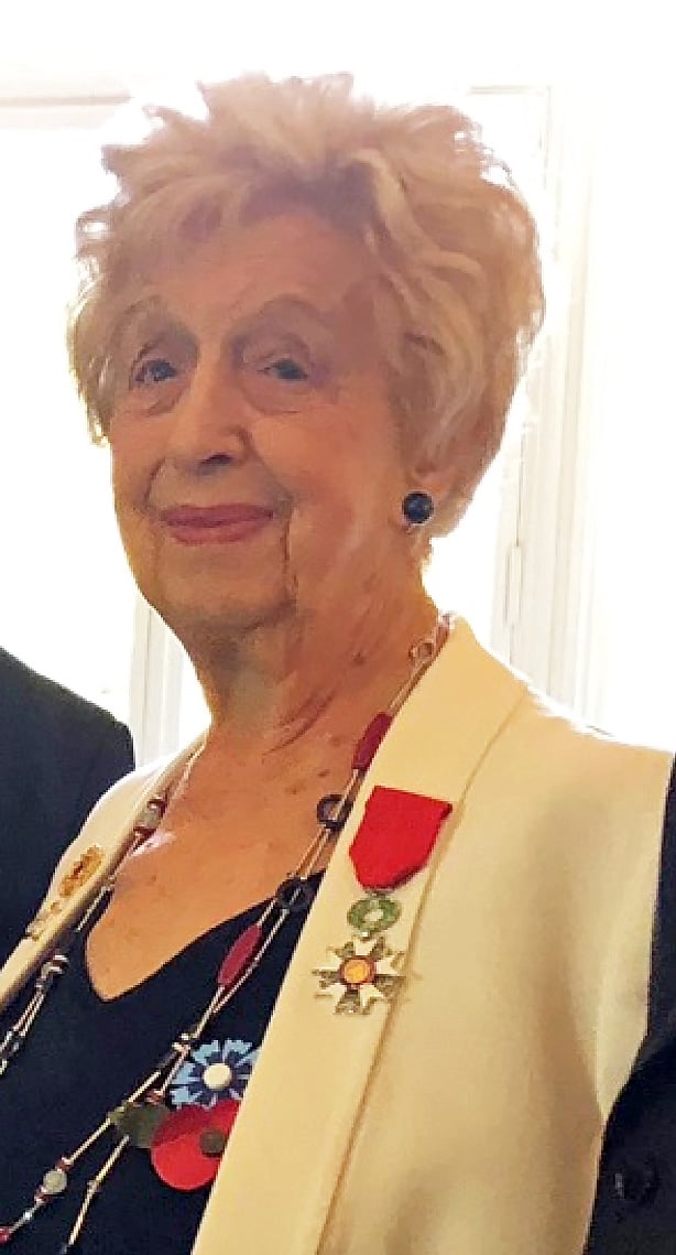 Ruth proudly wears her Legion d'Honneur medal