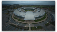 A drone shot of the GCHQ Benhall site