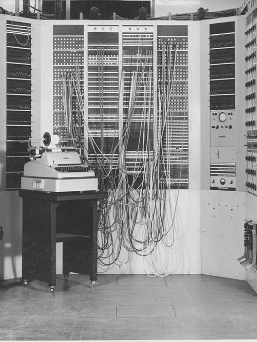 Black and white image of Colossus at GCHQ, Cheltenham, in 1963