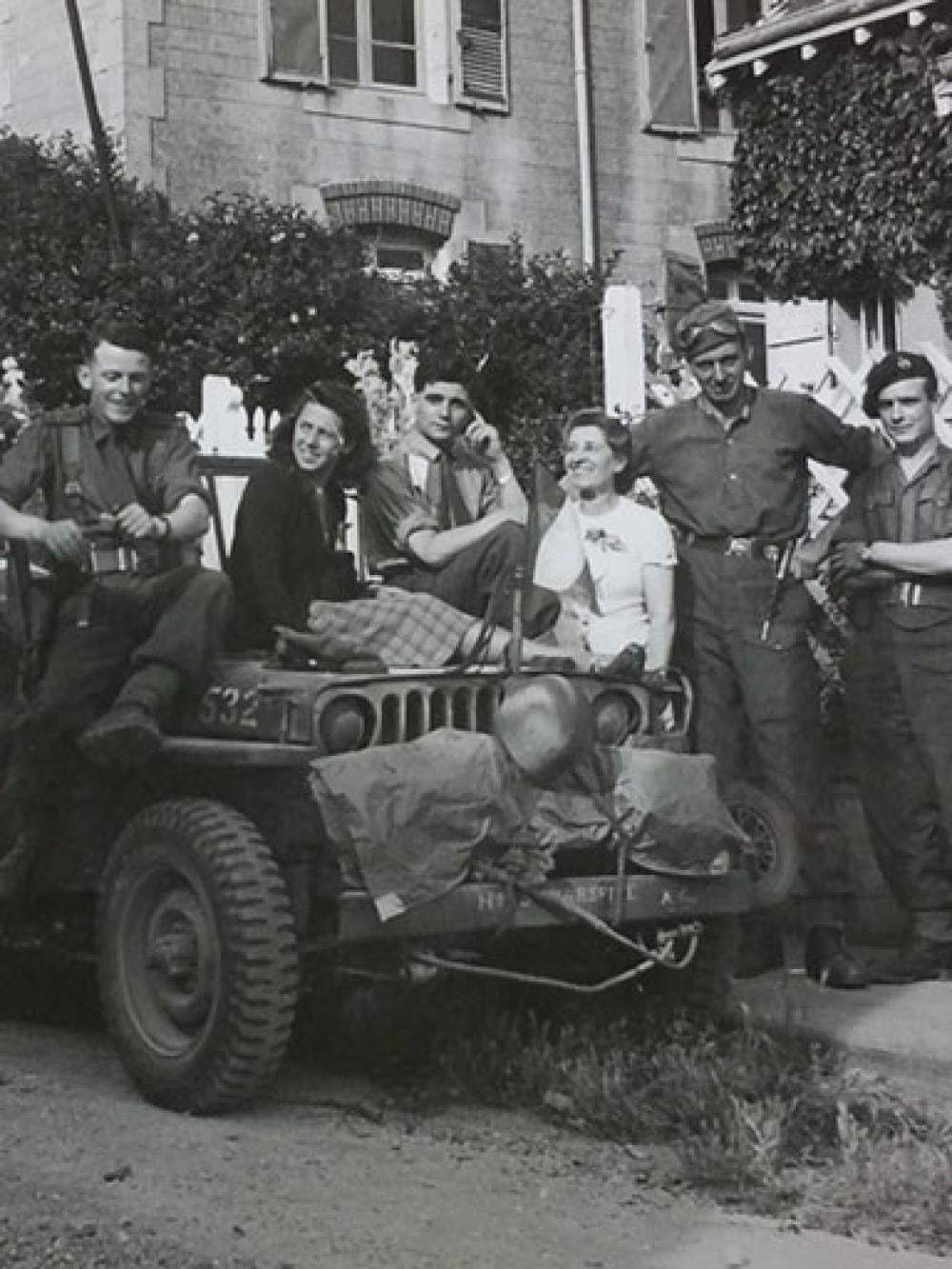 A black and white image of the 30 Assault Unit published as part of D-Day 80 commemorations