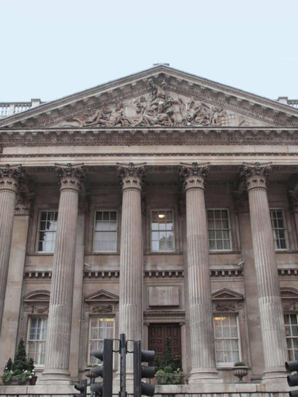 Frontage of Mansion House, London