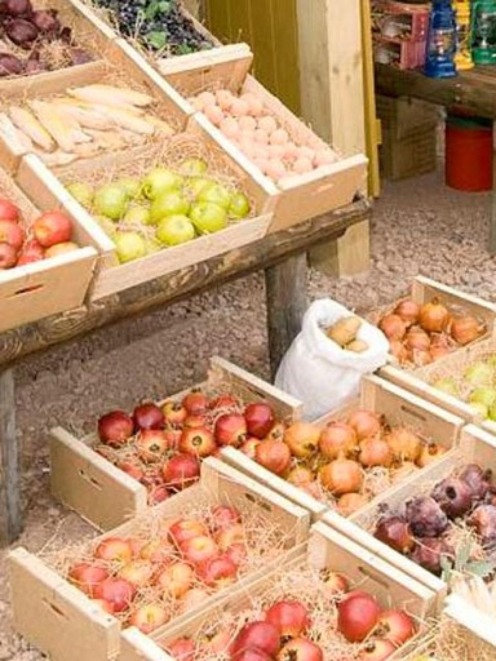 fruit stall baskets