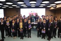 School children at the event at Heron House with ambassadors Katie Thistleton and Evie Pickerill