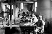 Signalmen using Morse code equipment in a Signal Exchange Station