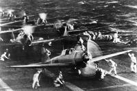 Japanese planes prepare to attack Pearl Harbor