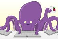 Cartoon Octopus at a desk