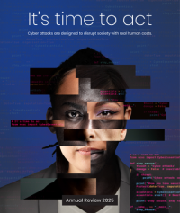 NCSC Annual Review front cover features a graphical representation