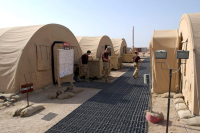 Military tents in Basra, Iraq