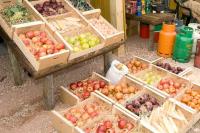 fruit stall baskets